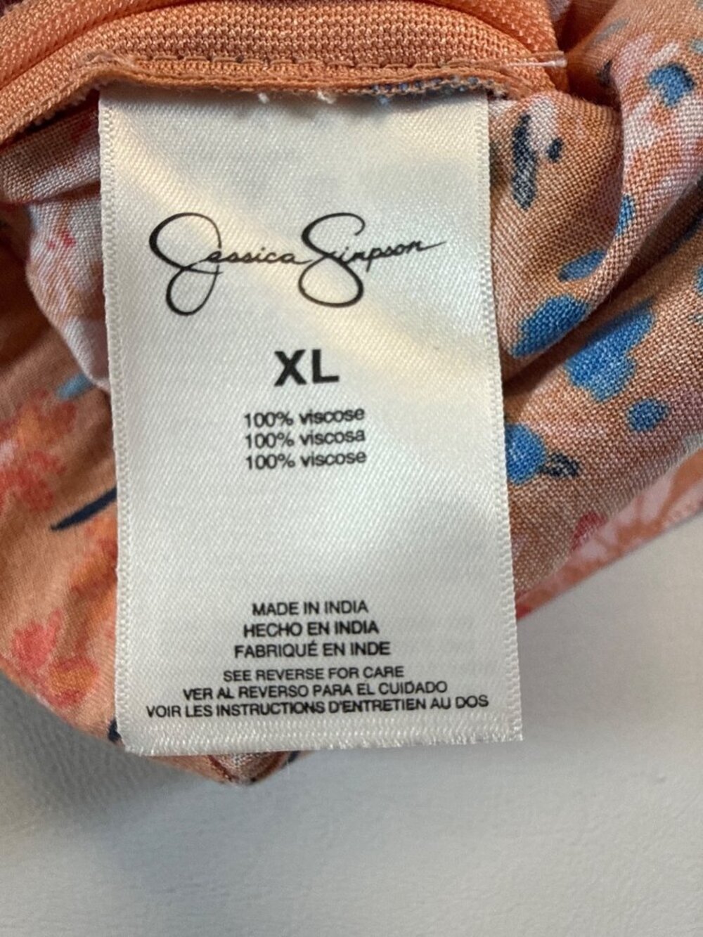Jessica Simpson Floral Skort~Size XL~Peach Blue Pocketed Mini NWT L17 02 - Picture 8 of 9